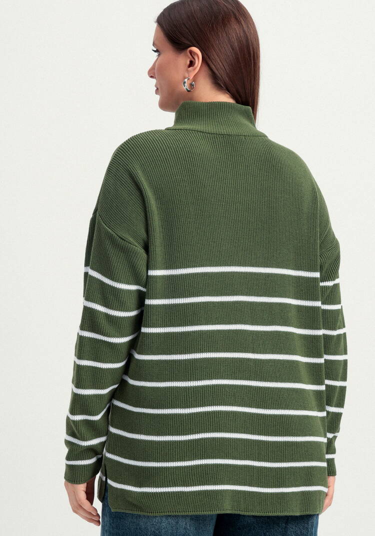 Джемпер в полоску с воротником-поло на молнии шир.  750, рис. 43