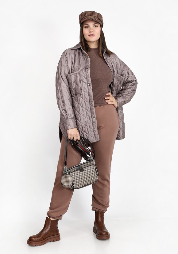 Куртка стеганая с карманами и поясом шир.  580, рис. 3