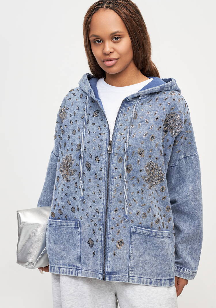 Джинсовая куртка Жемчужины росы шир.  750, рис. 1