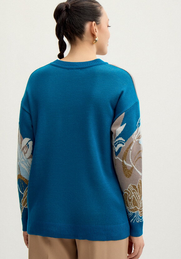 Джемпер с цветочно-абстрактным принтом шир.  580, рис. 3