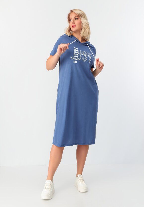 Платье с капюшоном свободного кроя шир.  580, рис. 25