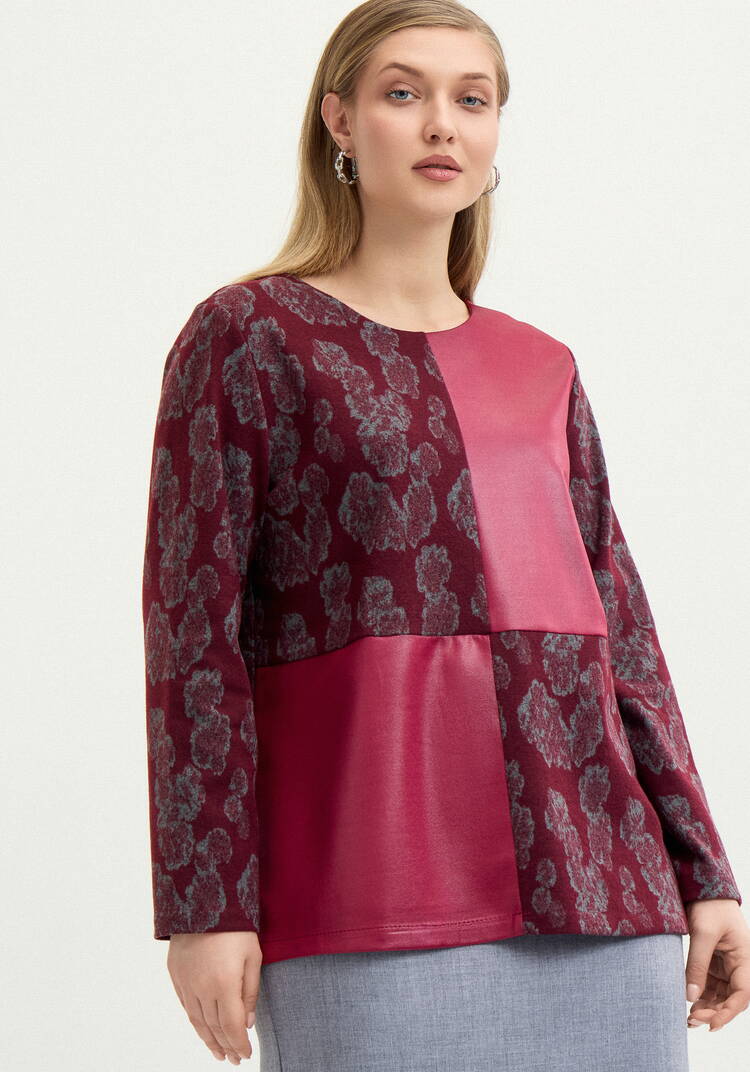 Блуза из комбинированной ткaни шир.  750, рис. 1