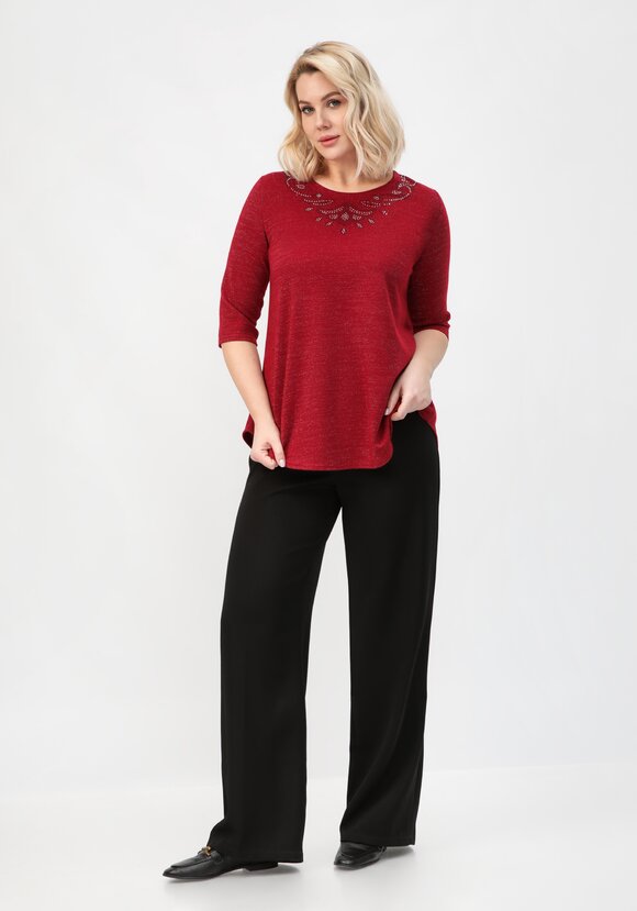 Блуза с декором из страз по горловине шир.  580, рис. 2