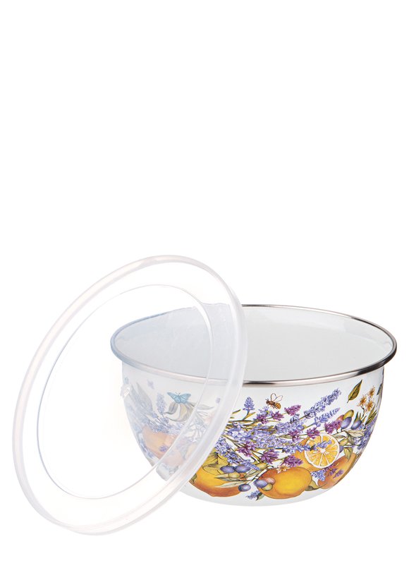 Набор из 3 эмалированных мисок с крышками шир.  580, рис. 9