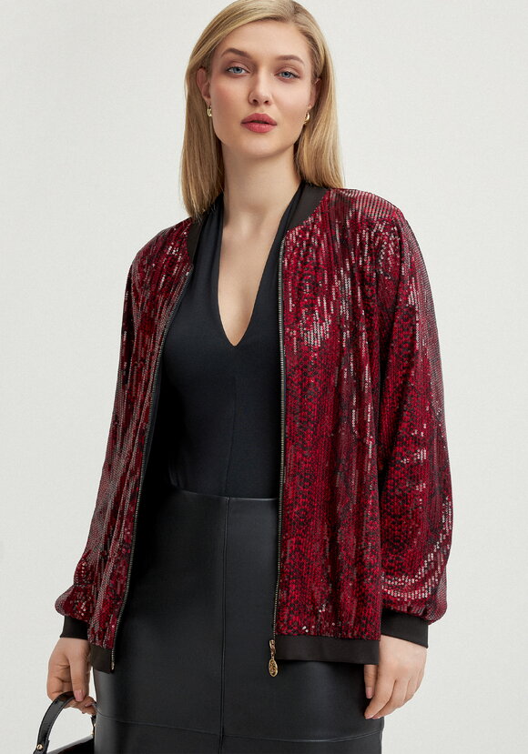 Бомбер с пайетками на подкладке шир.  580, рис. 27