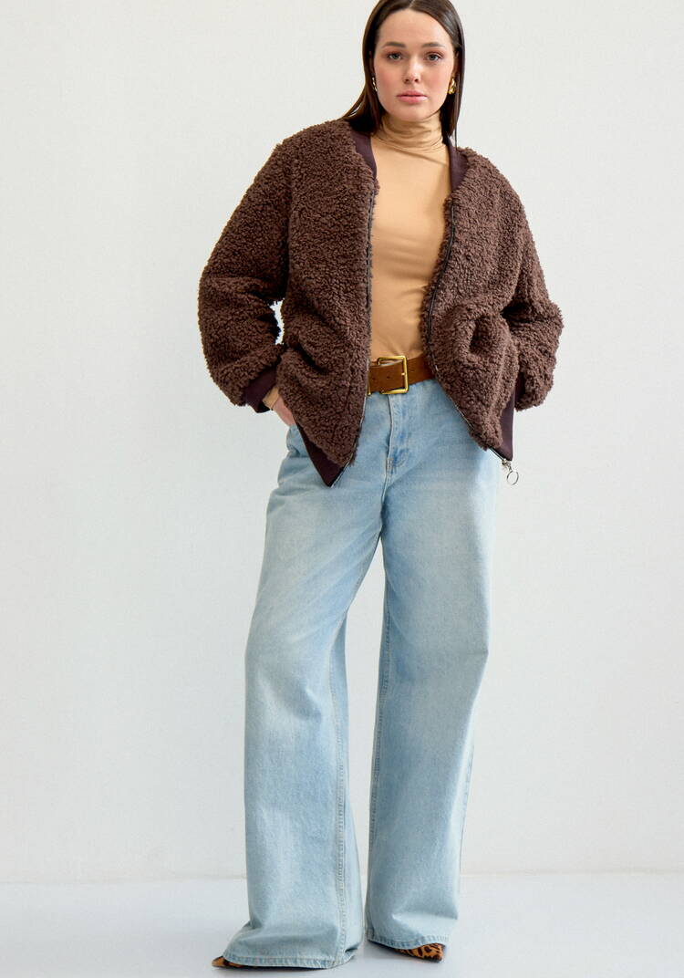 Бомбер на молнии в стиле тедди шир.  750, рис. 29