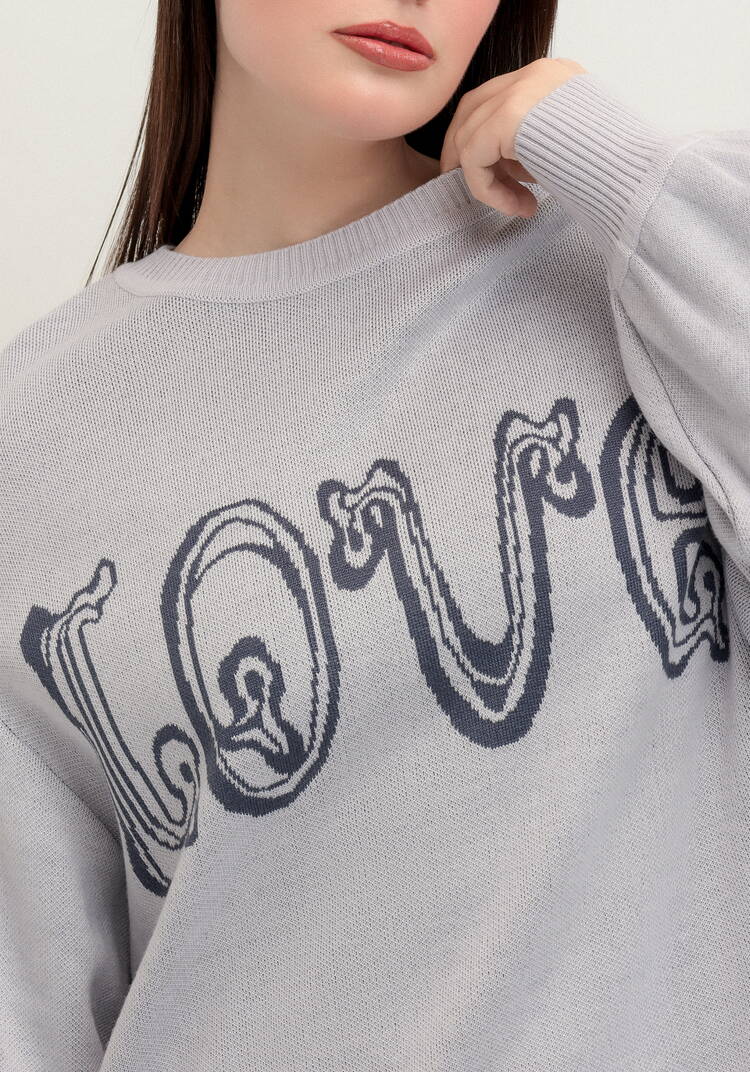 Джемпер с жаккардовой надписью шир.  750, рис. 22