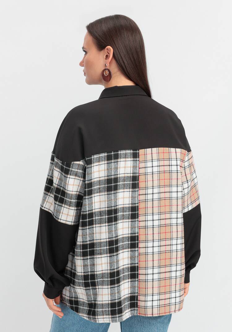 Рубашка из комбинированной клетки шир.  750, рис. 3