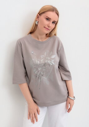 Блуза с принтом цветочное сердце