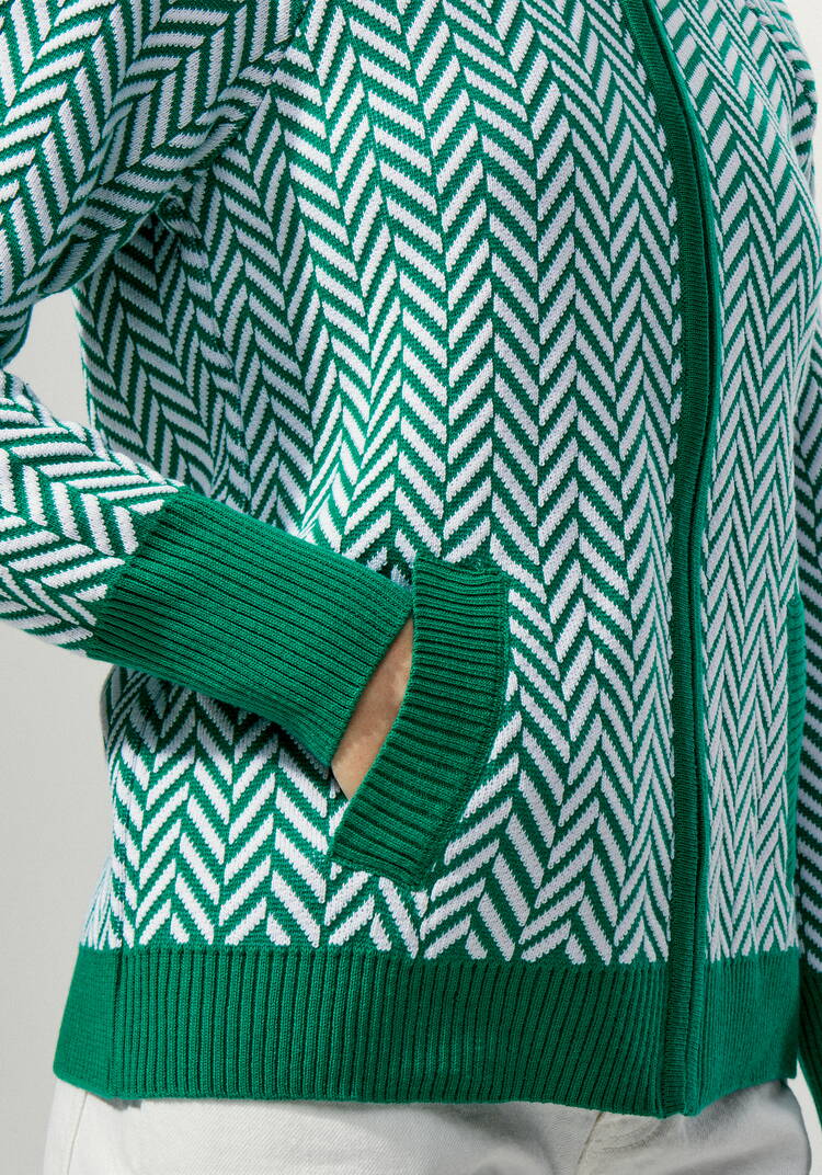 Бомбер женский на молнии с широкими манжетами шир.  750, рис. 20