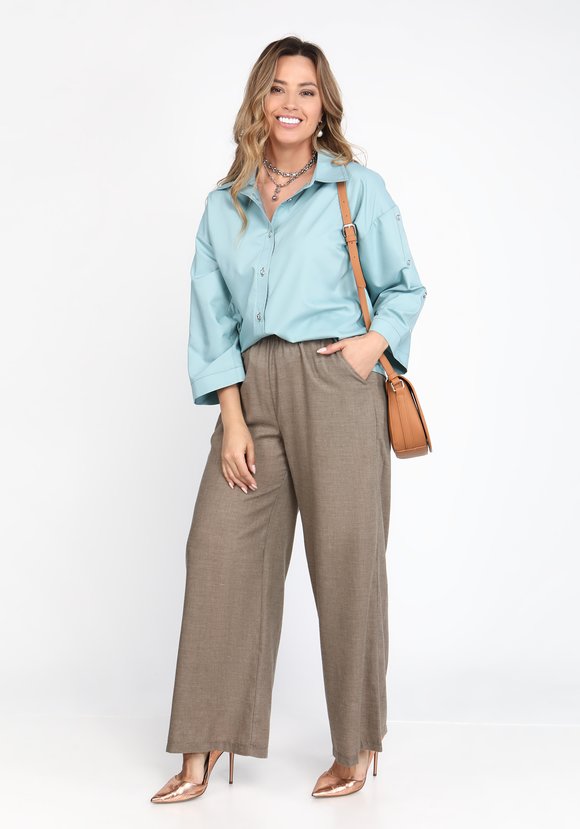 Брюки широкие из хлопка на резинке шир.  580, рис. 11