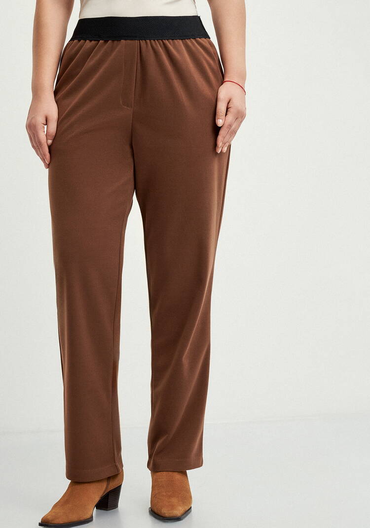 Прямые брюки на резинке с карманами шир.  750, рис. 4