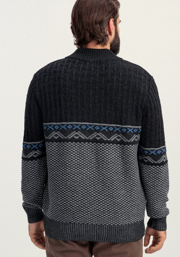 Джемпер с разными типами вязки шир.  580, рис. 16