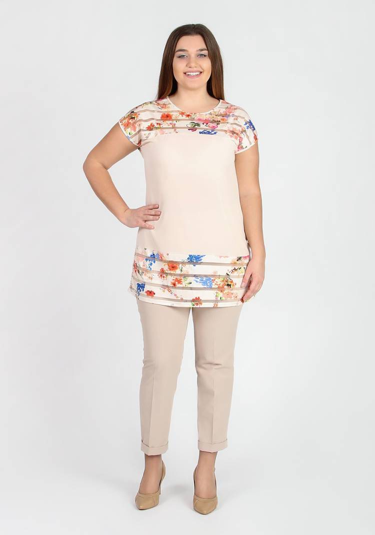 Блуза с цветочными вставками шир.  750, рис. 10