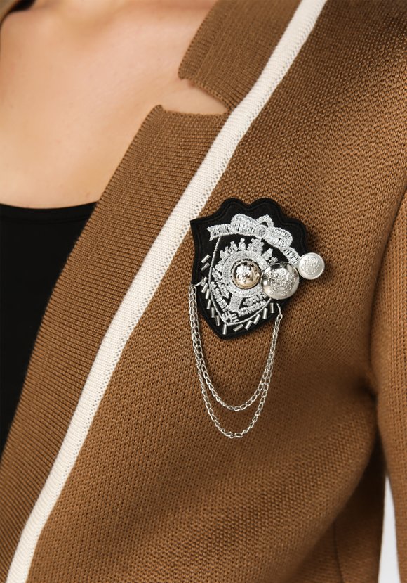 Жакет женский с контрастным кантом шир.  580, рис. 13