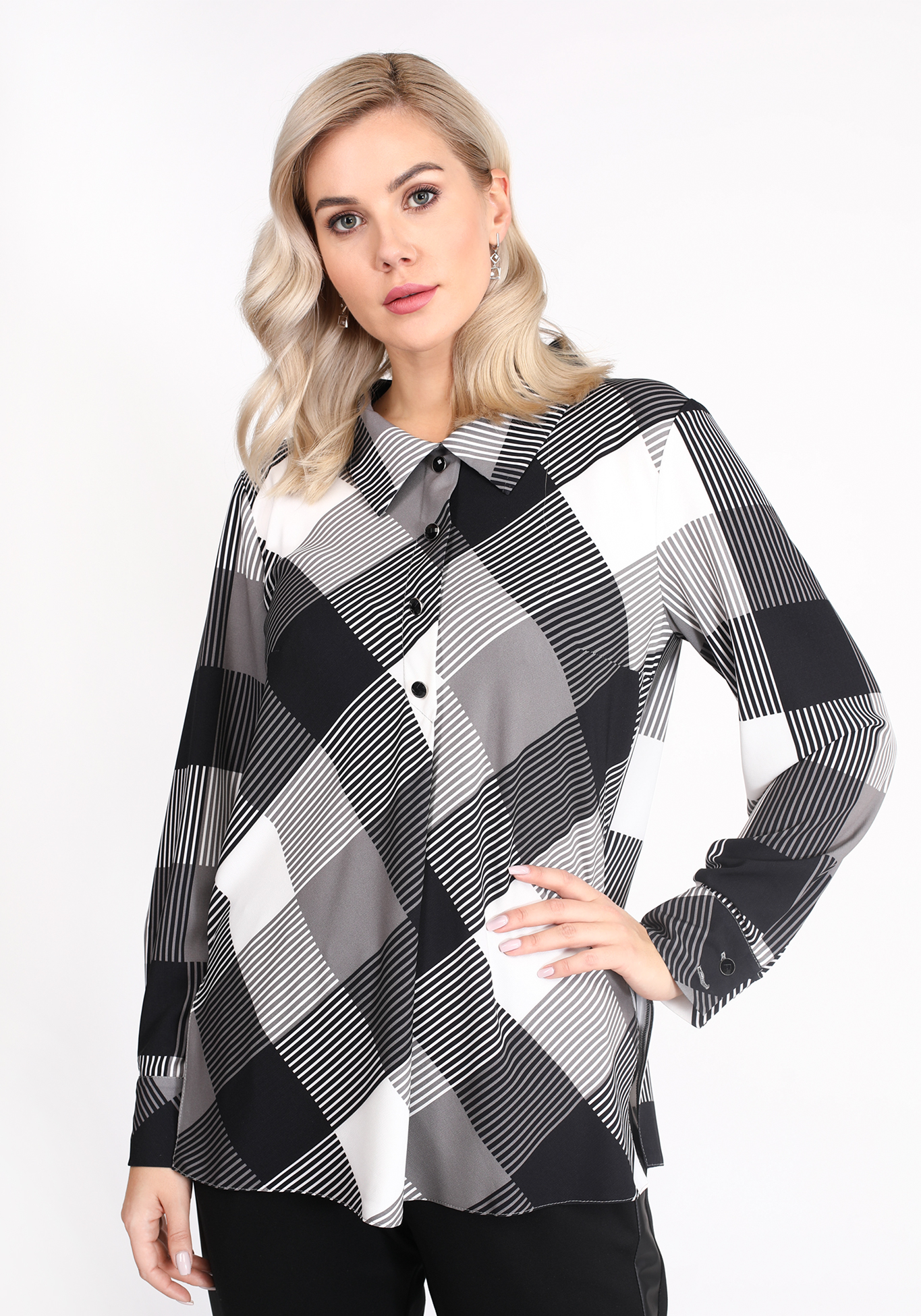 

Туника «Модная клетка», Черно-белый