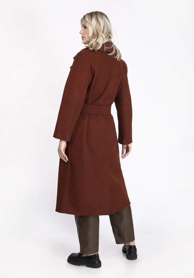 Пальто с поясом и английским воротником шир.  750, рис. 17