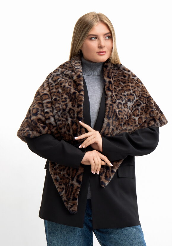 Платок меховой Леопард шир.  580, рис. 5