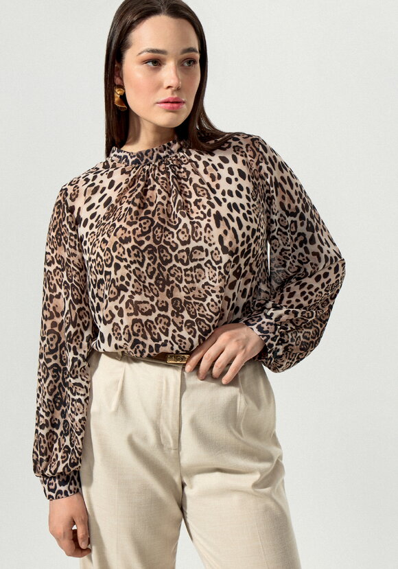 Блуза с принтом леопард шир.  580, рис. 10