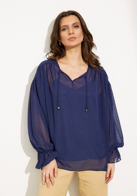 Блуза из фактурного шифона шир.  580, рис. 9