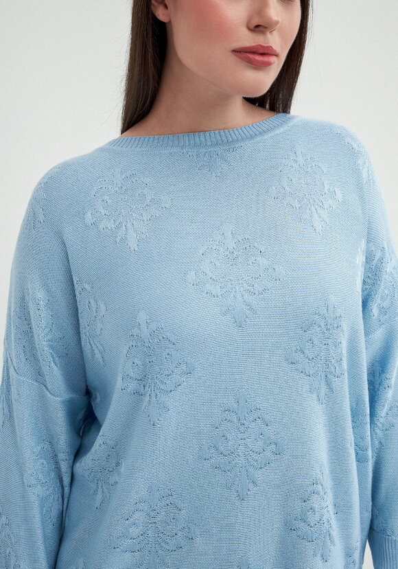 Джемпер структурной вязки свободного силуэта шир.  580, рис. 5