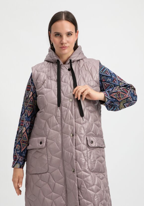 Жилет оверсайз удлинённый с капюшоном шир.  580, рис. 22