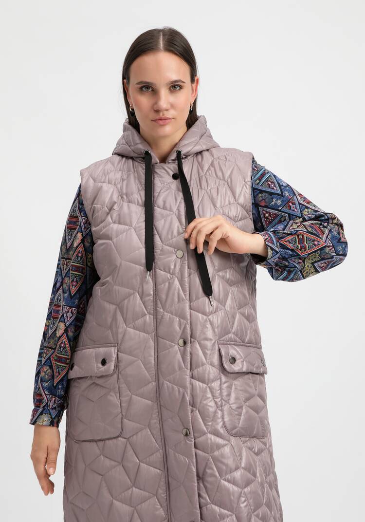 Жилет оверсайз удлинённый с капюшоном шир.  750, рис. 22