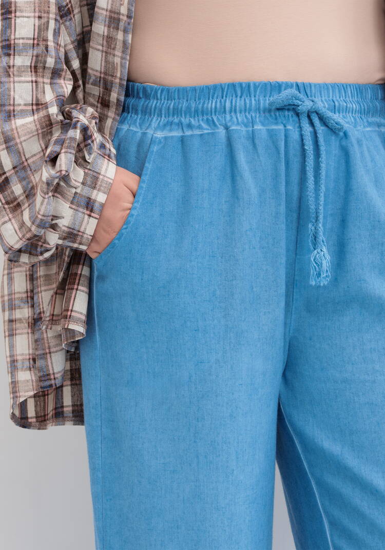 Брюки широкие на резинке со шнурком шир.  750, рис. 5