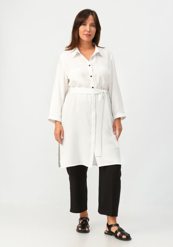 Туника с контрастными пуговицами на поясе шир.  580, рис. 2