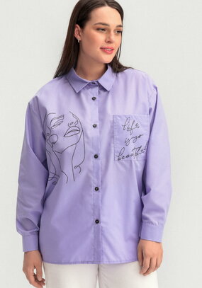 Рубашка с принтом на передней полочке