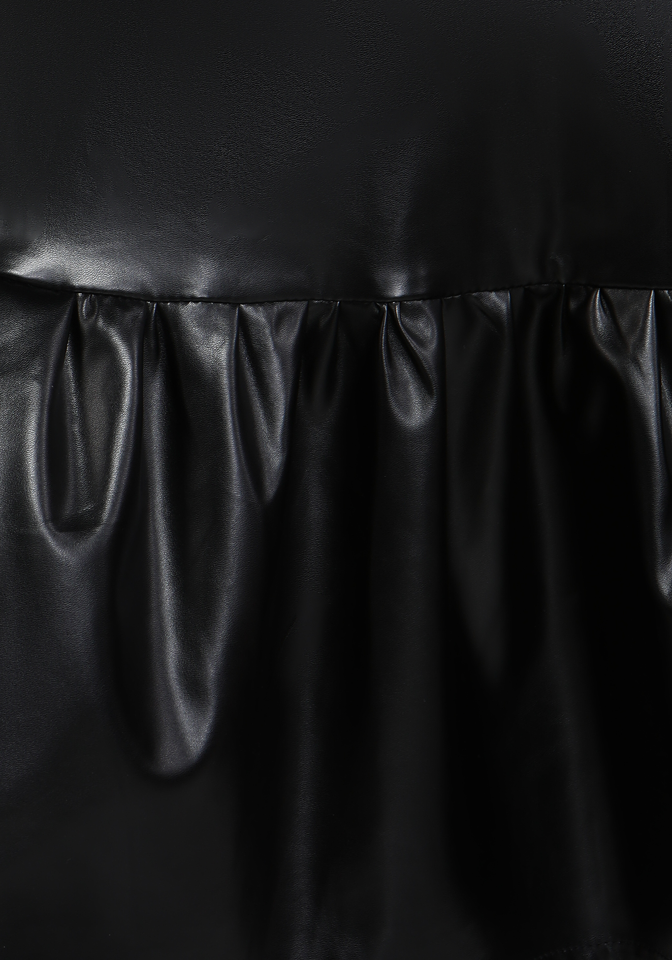Юбка с воланом из эко-кожи Elletto Life, размер 48, цвет черный - фото 5