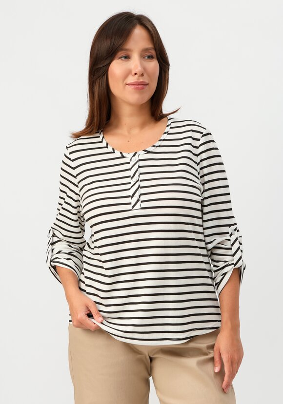 Лонгслив в полоску с патами на рукавах шир.  580, рис. 1