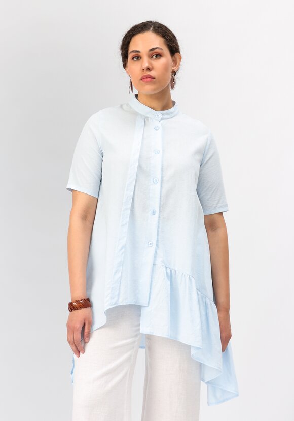 Блуза оригинального кроя с воланом шир.  580, рис. 18