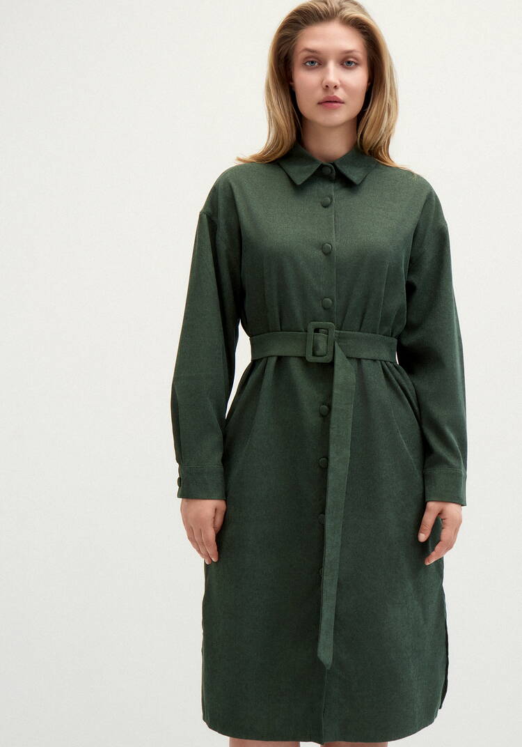 Платье-рубашка с отложным воротом шир.  750, рис. 4