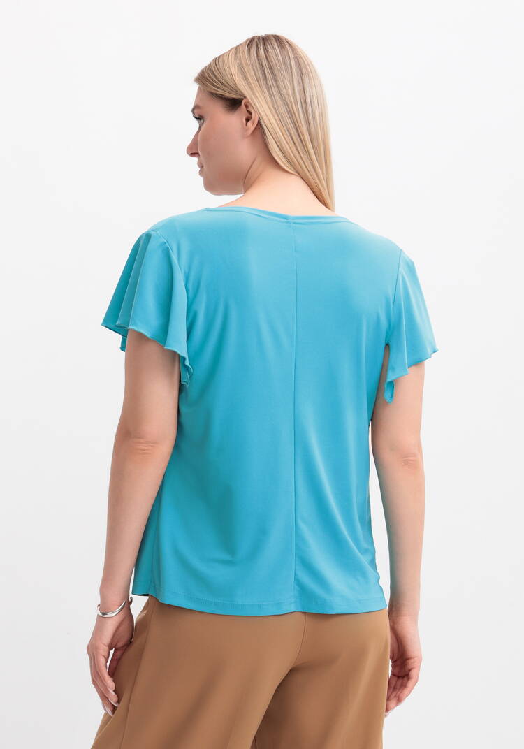 Блуза с оригинальным рукавом и стразами шир.  750, рис. 3