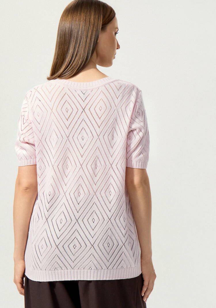 Джемпер с коротким рукавом ажурный шир.  750, рис. 21