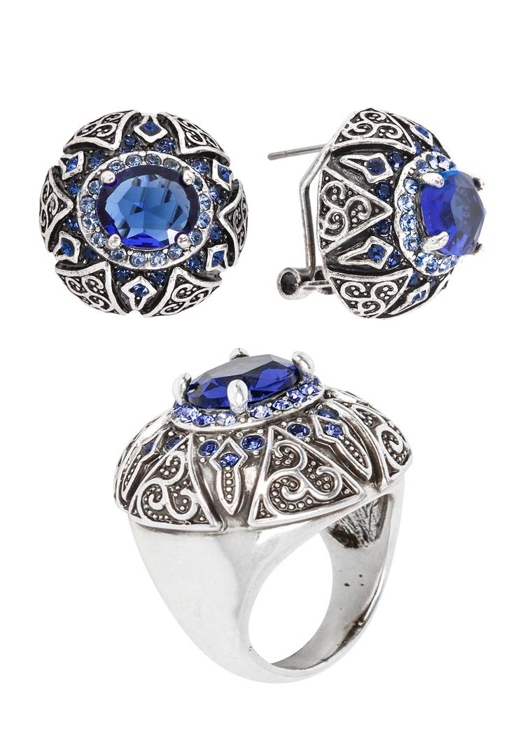 Комплект (серьги, кольцо) Заоблачная мечта шир.  750, рис. 6