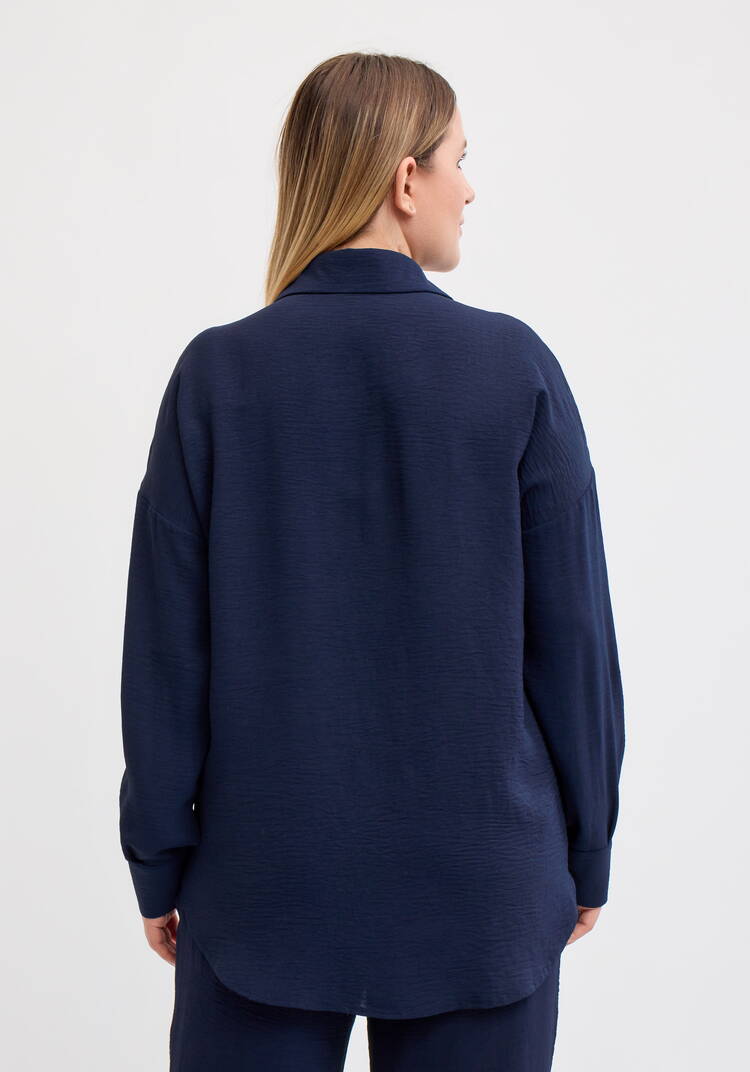 Рубашка свободного кроя с ассиметричным низом шир.  750, рис. 3