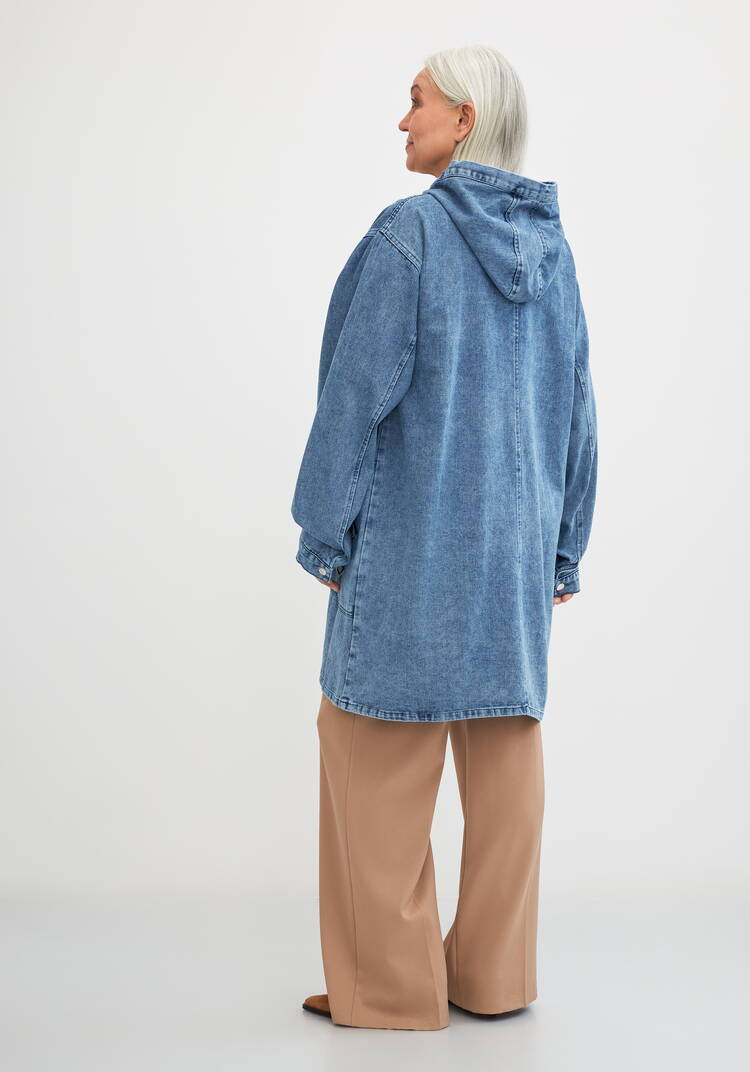 Куртка джинсовая удлиненная со стразами шир.  750, рис. 3