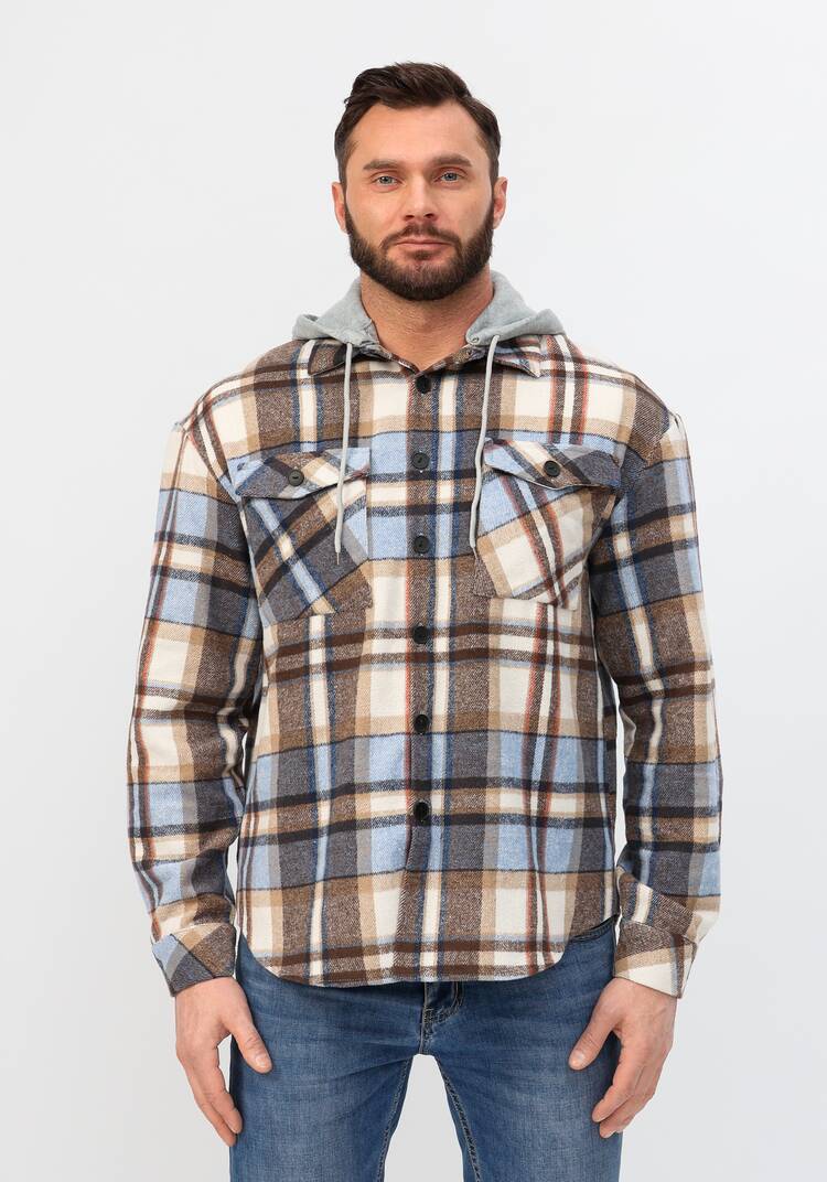 Рубашка с капюшоном в клетку шир.  750, рис. 21