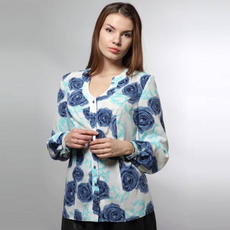 Блуза с принтом розы шир.  750, рис. 2