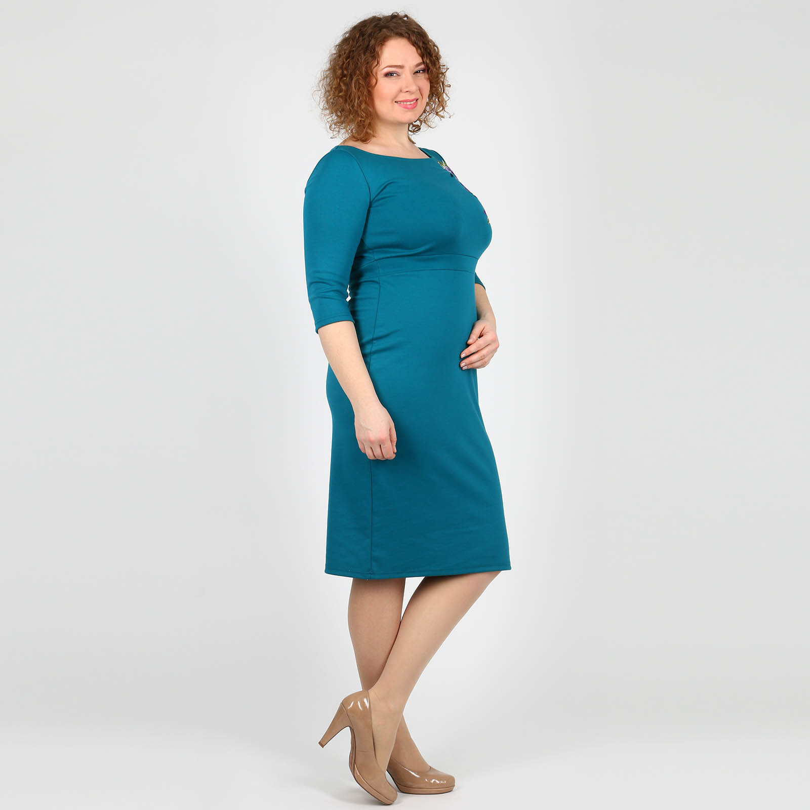 Платье с аппликацией Bianka Modeno, размер 48, цвет зеленый - фото 8