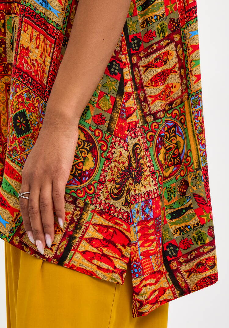 Блуза хлопковая с этническим рисунком шир.  750, рис. 14