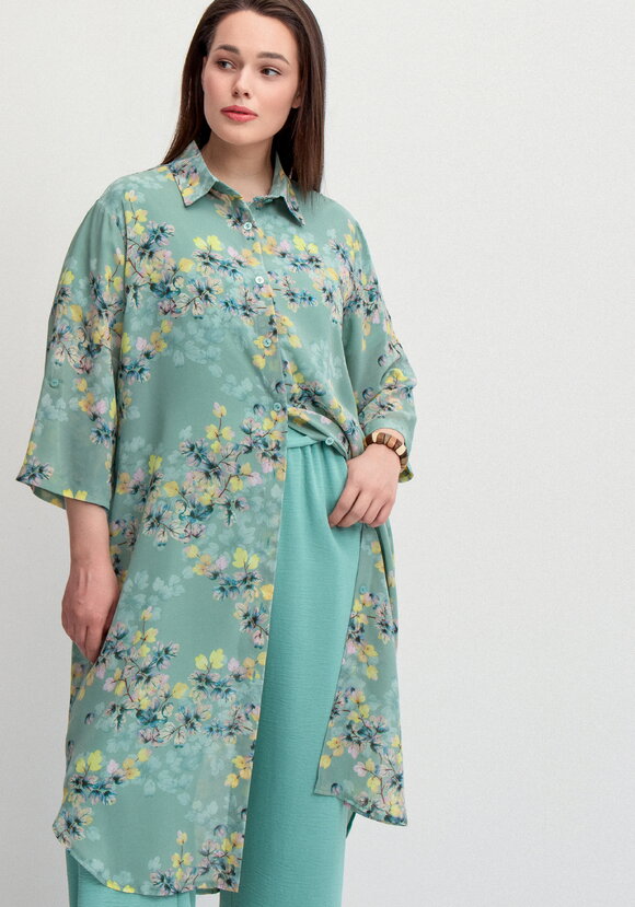 Рубашка с флористическим принтом шир.  580, рис. 2