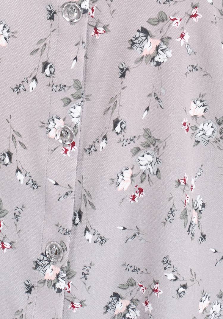 Рубашка на пуговицах с цветочным принтом шир.  750, рис. 8