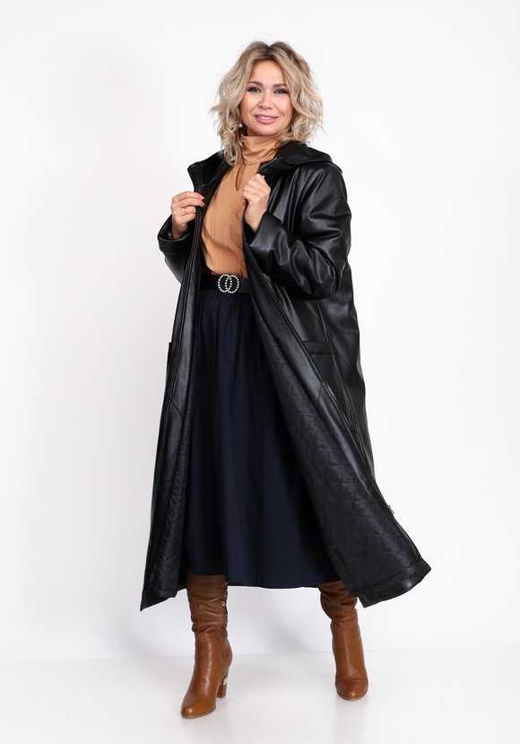 Пальто из экокожи Вечерний Лондон шир.  580, рис. 5