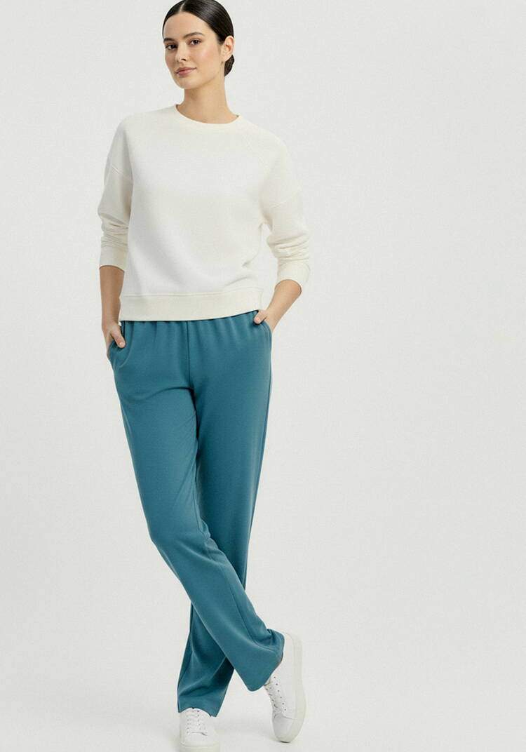 Брюки прямые трикотажные на резинке шир.  750, рис. 15