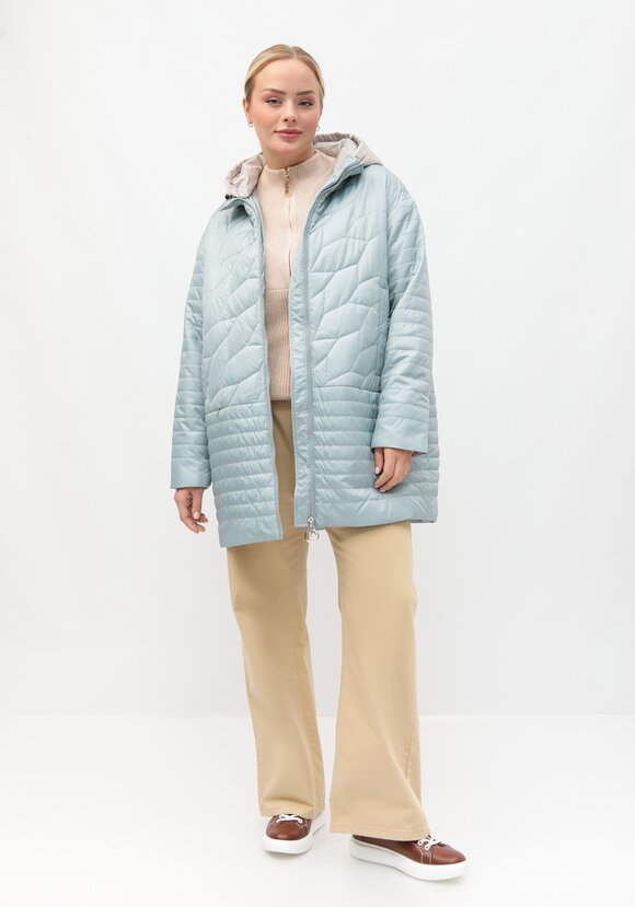 Куртка стеганая с контрастным капюшоном шир.  580, рис. 10