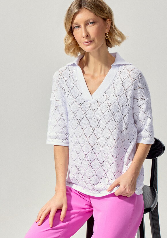 Джемпер-поло с ажурным рисунком шир.  580, рис. 16