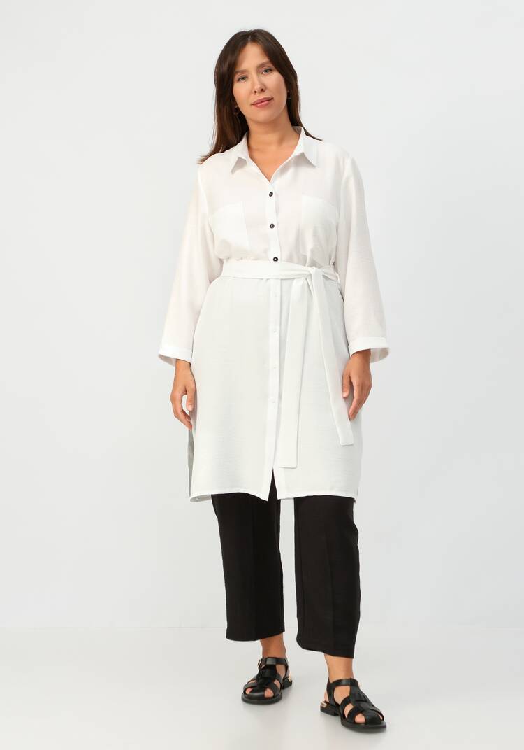 Туника с контрастными пуговицами на поясе шир.  750, рис. 7